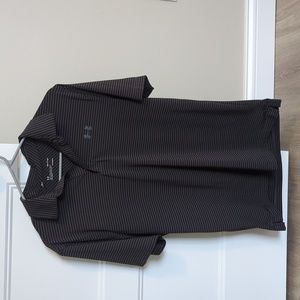 Under Armour SM black and dark grey stripe men's polo